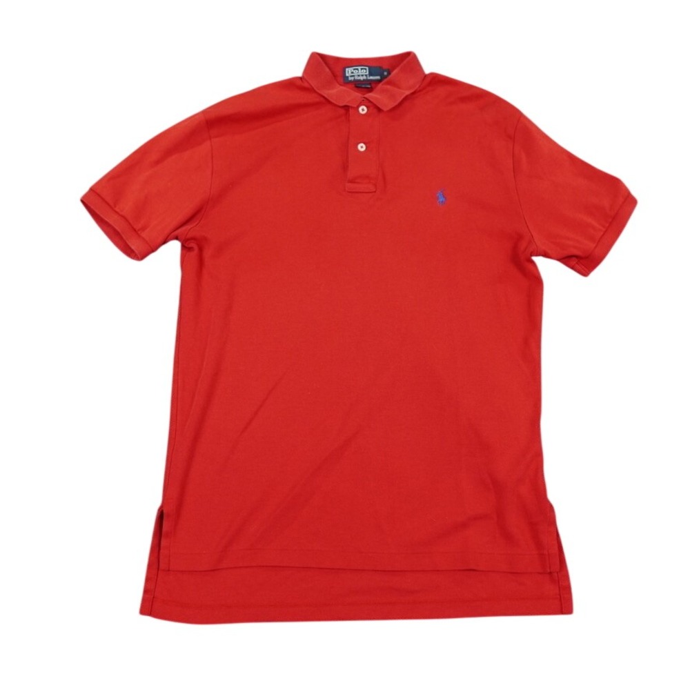 VTG Polo Ralph Lauren Polo Mens S Red Short Sleeve Blue Pony Logo Pique Shirt